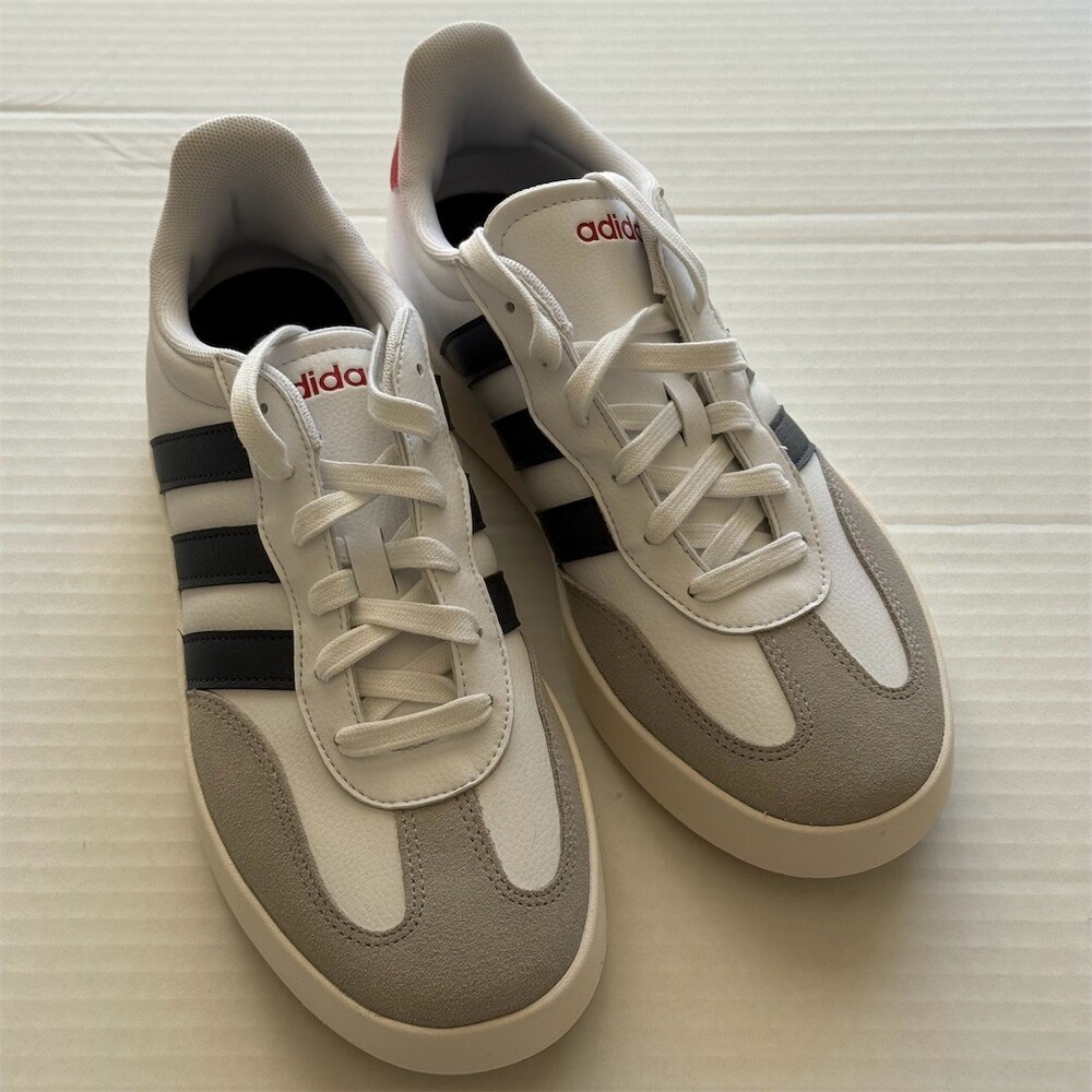 Adidas Barreda Men's Low Top Lace-Up Sneakers White Navy Red Size 9